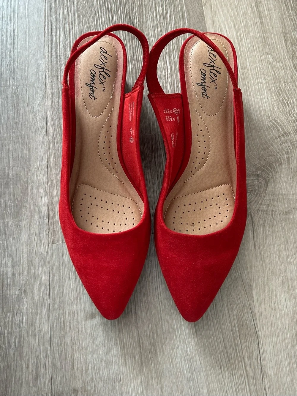 Red Slingback Block Heel Pumps